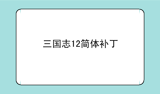 三国志12简体补丁