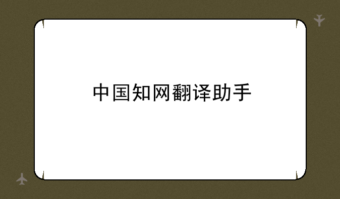 中国知网翻译助手