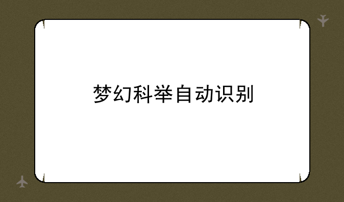 梦幻科举自动识别