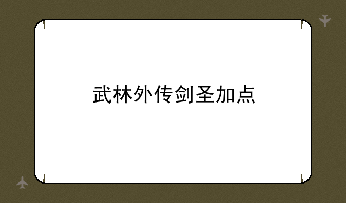 武林外传剑圣加点