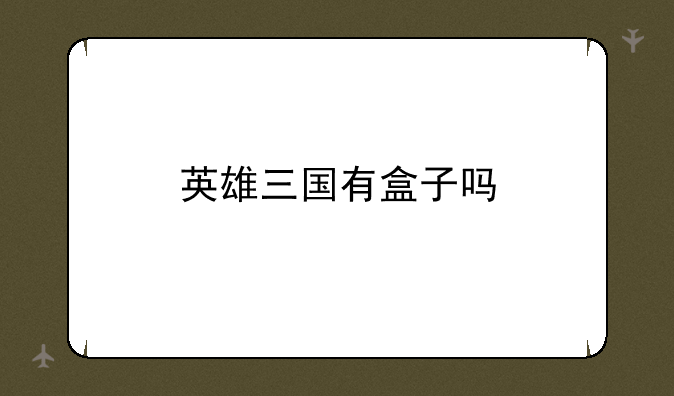 英雄三国有盒子吗