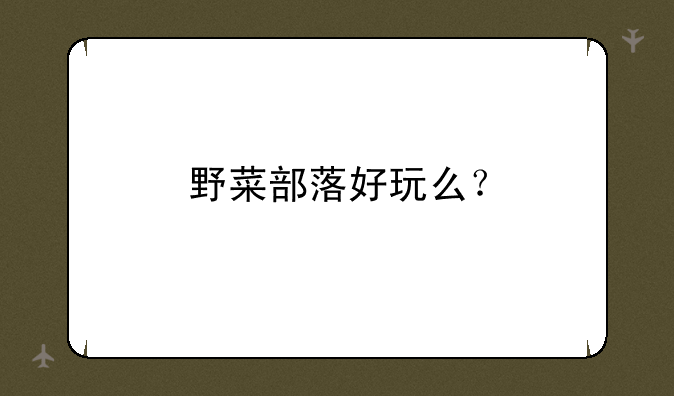 野菜部落好玩么？