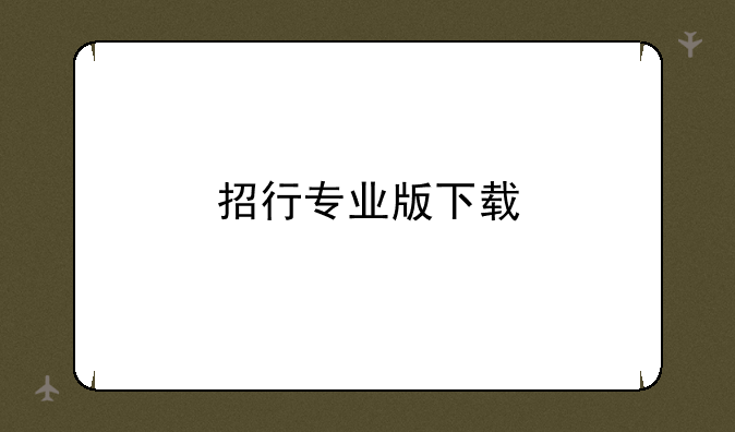招行专业版下载