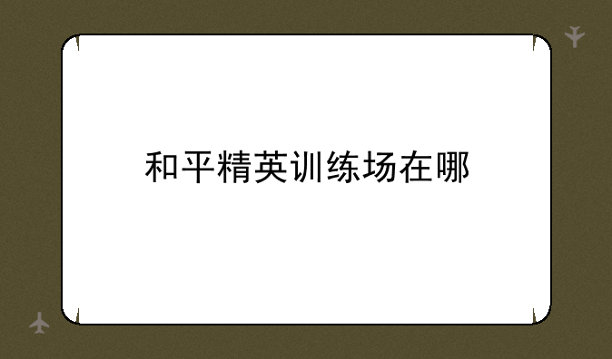 和平精英训练场在哪