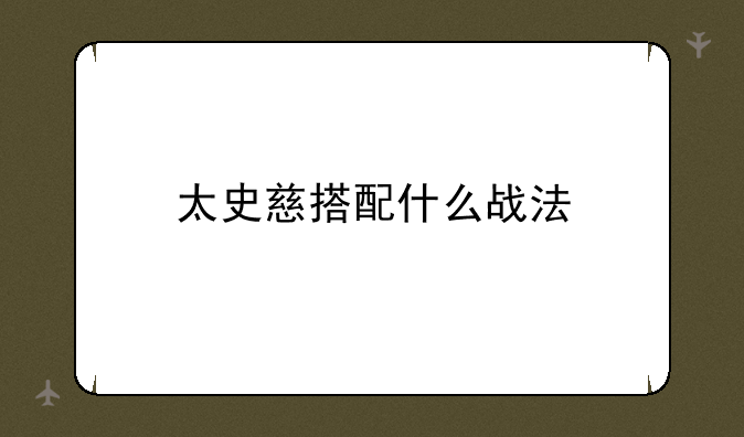 太史慈搭配什么战法