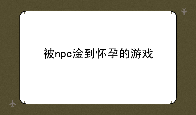 被npc淦到怀孕的游戏