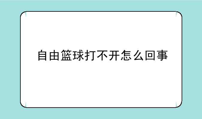 自由篮球打不开怎么回事