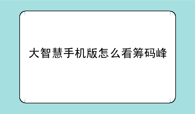大智慧手机版怎么看筹码峰
