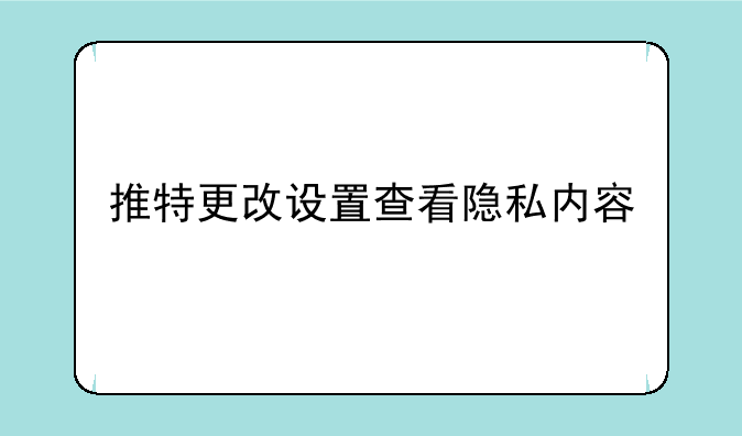 推特更改设置查看隐私内容