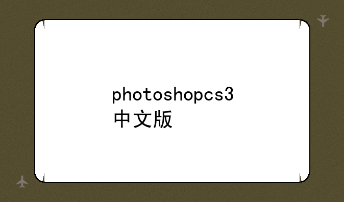 photoshopcs3中文版