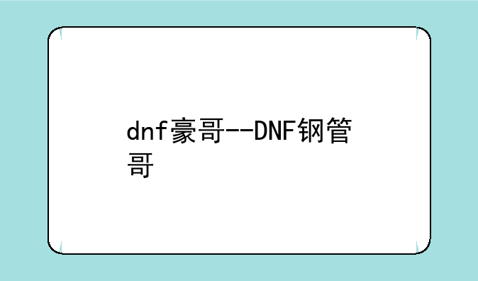 dnf豪哥--DNF钢管哥