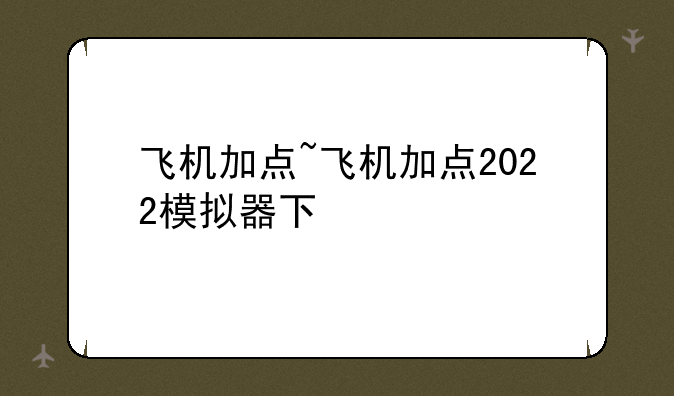 飞机加点~飞机加点2022模拟器下